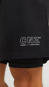 JACK & JONES JCOCNZ shorts with inner tights in black - Image 7