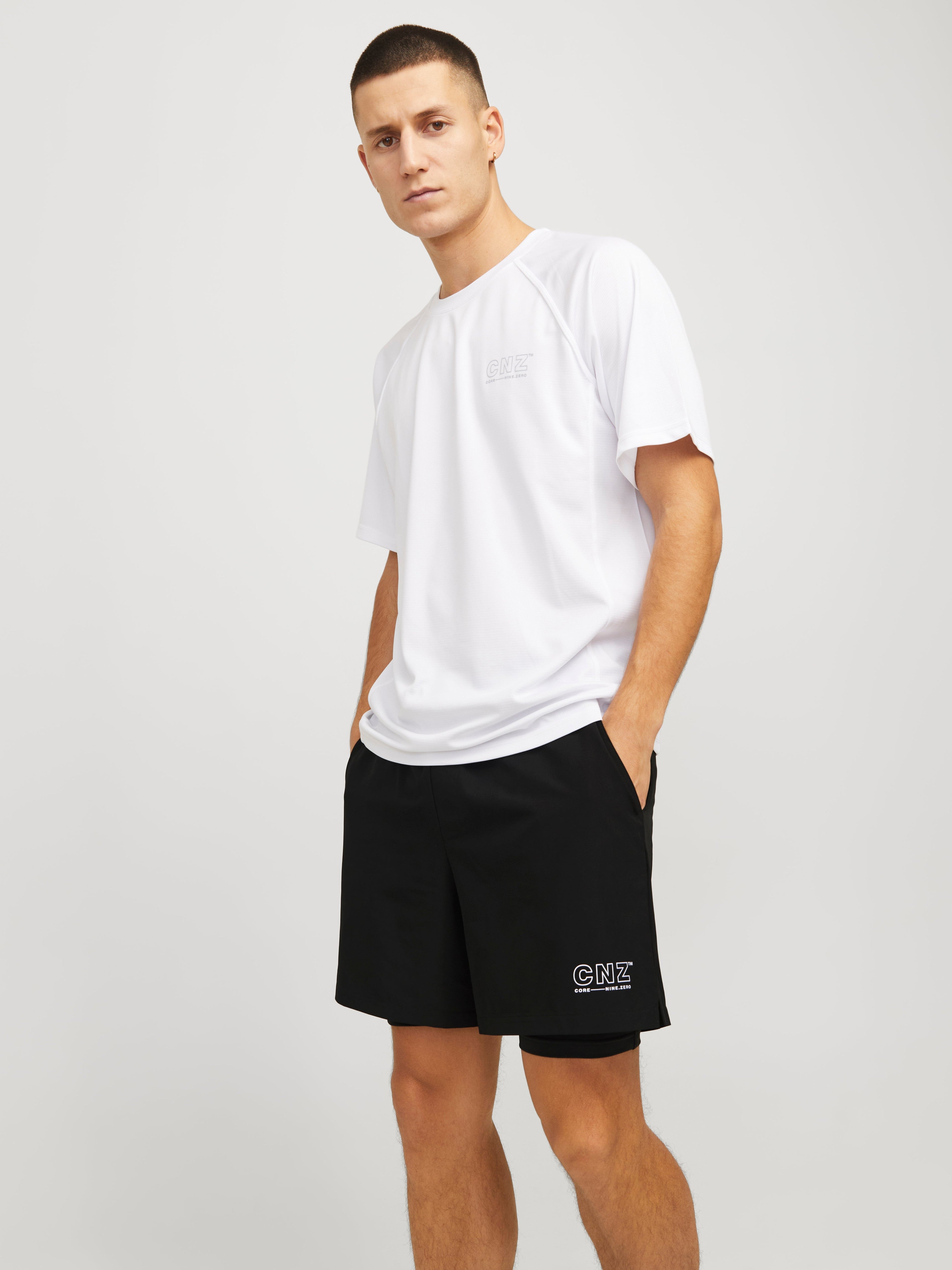 JACK & JONES JCOCNZ shorts with inner tights in black - Image 8