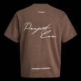 JACK & JONES JCOCOVER script back tee crew neck in seal brown - Image 4