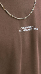 JACK & JONES JCOCOVER script back tee crew neck in seal brown - Image 6