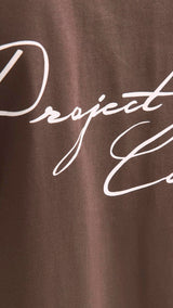 JACK & JONES JCOCOVER script back tee crew neck in seal brown - Image 7