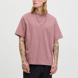 JACK & JONES JCOCOVER script back tee crew neck in grape shake - Image 1