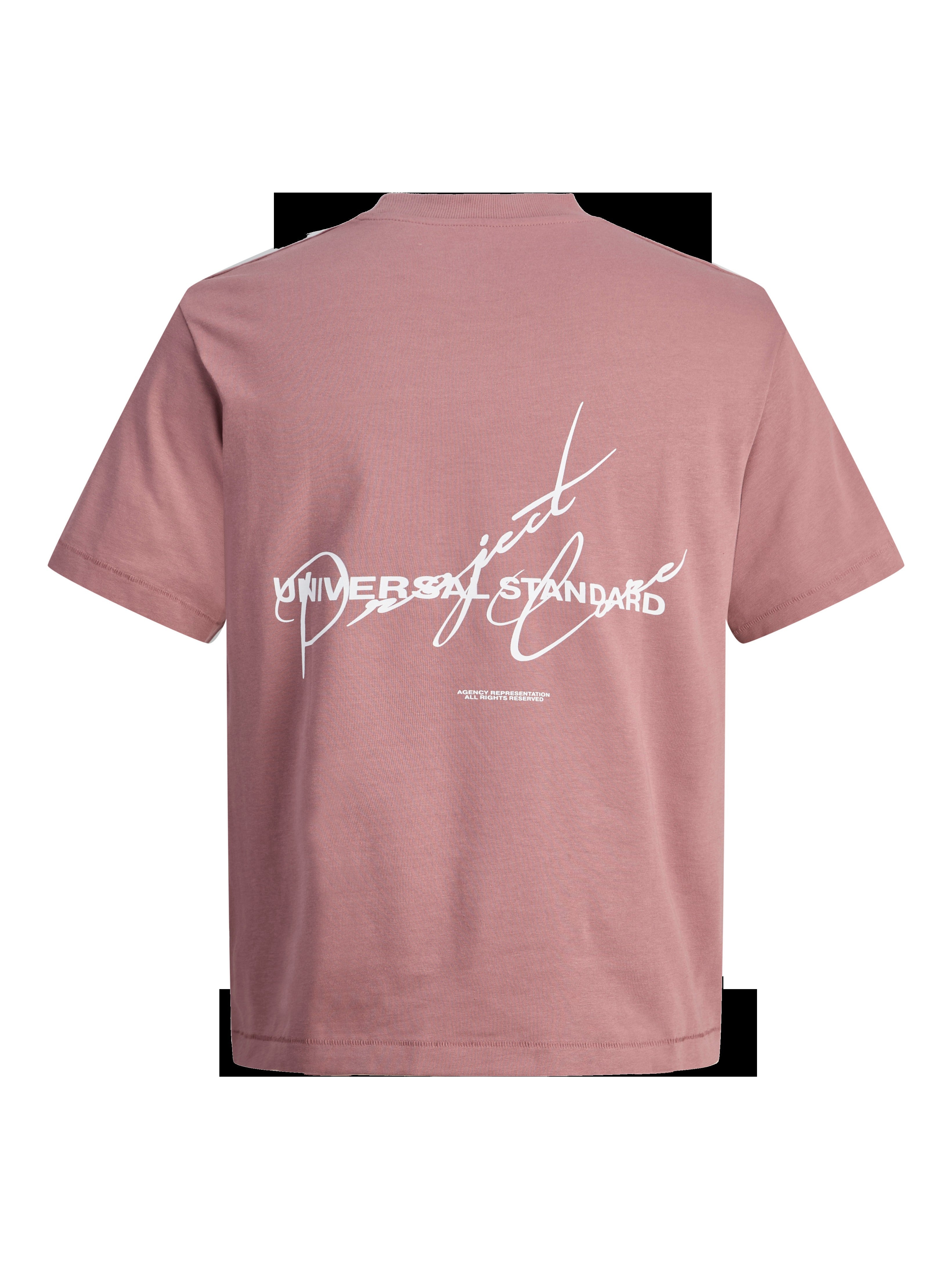 JACK & JONES JCOCOVER script back tee crew neck in grape shake - Image 4