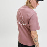 JACK & JONES JCOCOVER script back tee crew neck in grape shake - Image 8