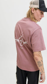 JACK & JONES JCOCOVER script back tee crew neck in grape shake - Image 8
