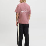 JACK & JONES JCOCOVER script back tee crew neck in grape shake - Image 2