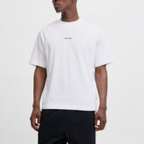JACK & JONES JCOCOVER script back tee crew neck in bright white - Image 1