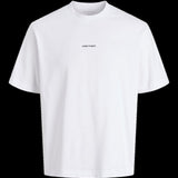 JACK & JONES JCOCOVER script back tee crew neck in bright white - Image 3