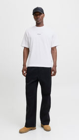 JACK & JONES JCOCOVER script back tee crew neck in bright white - Image 5