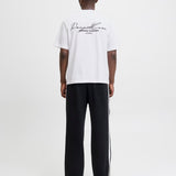 JACK & JONES JCOCOVER script back tee crew neck in bright white - Image 2