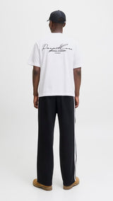 JACK & JONES JCOCOVER script back tee crew neck in bright white - Image 2