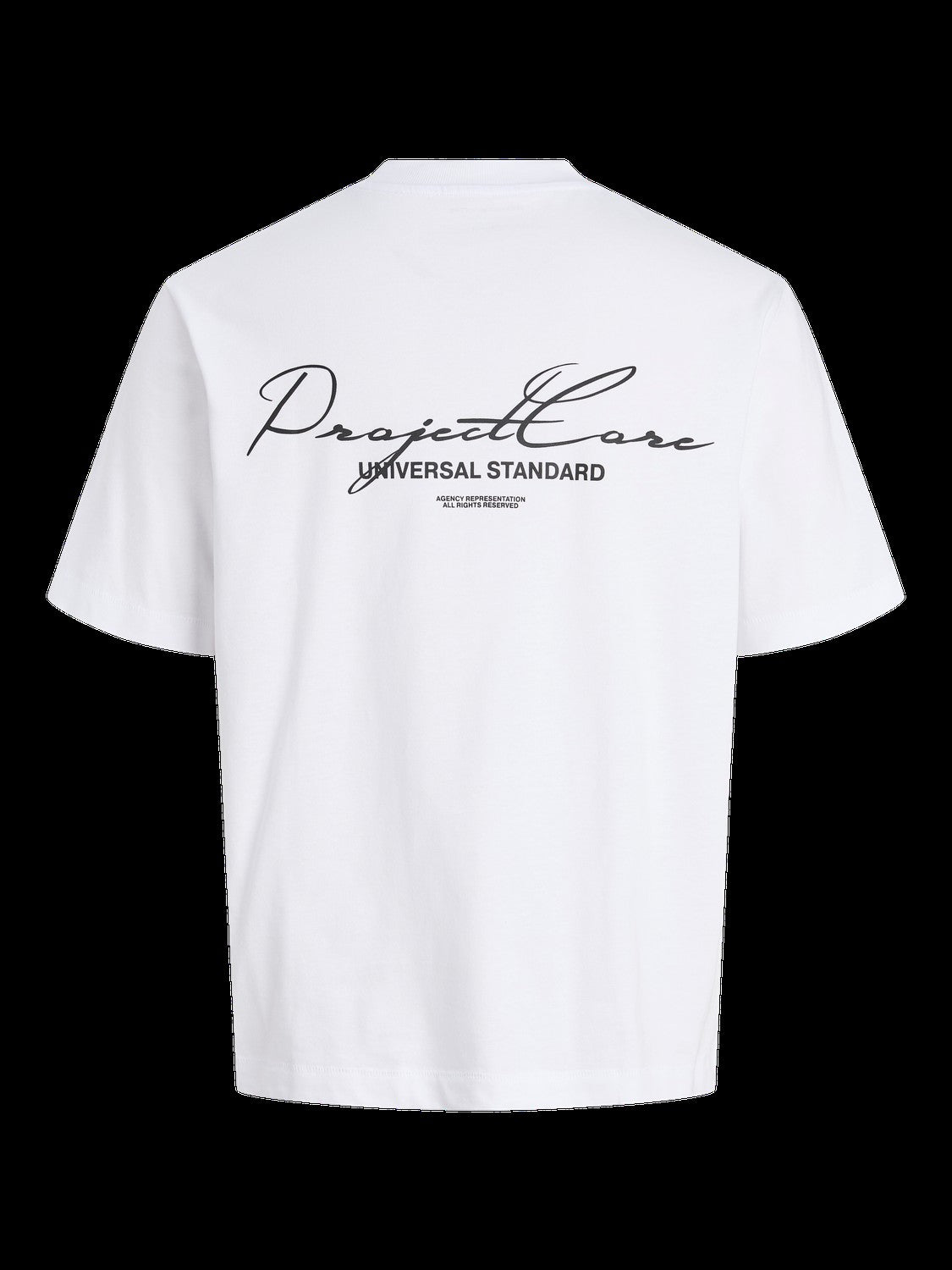 JACK & JONES JCOCOVER script back tee crew neck in bright white - Image 4