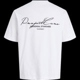 JACK & JONES JCOCOVER script back tee crew neck in bright white - Image 4