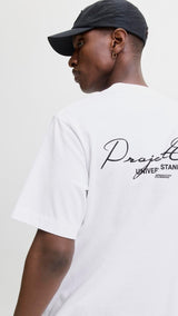JACK & JONES JCOCOVER script back tee crew neck in bright white - Image 8