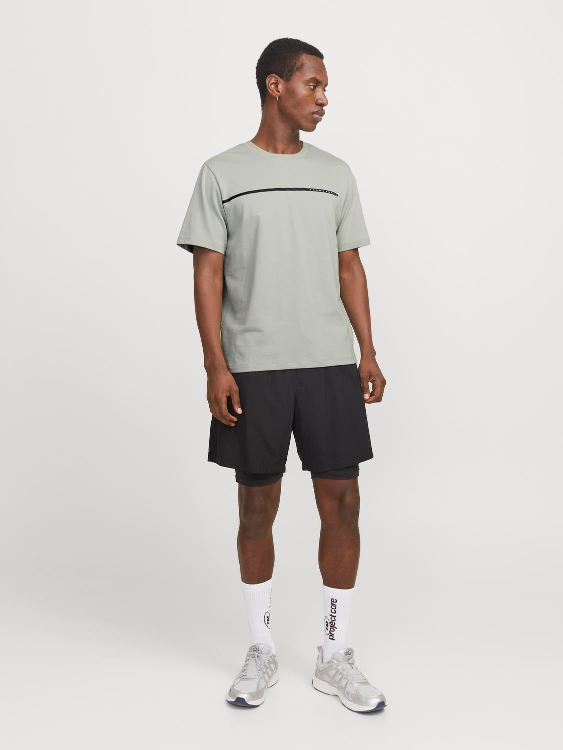 JACK & JONES JCOFUSION full branding tee crew in gray dawn - Image 4