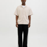 JACK & JONES JCOHORIZON plisse resort shirt in moonbeam - Image 4