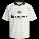 JACK & JONES JCORETREAT aop mesh open collar polo in cloud dancer - Image 3