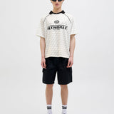 JACK & JONES JCORETREAT aop mesh open collar polo in cloud dancer - Image 4
