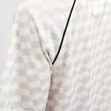 JACK & JONES JCORETREAT aop mesh open collar polo in cloud dancer - Image 5