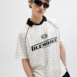 JACK & JONES JCORETREAT aop mesh open collar polo in cloud dancer - Image 7