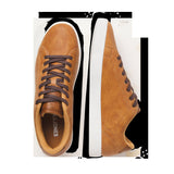 JACK & JONES JFWBOSLEY pu sneaker in cognac - Image 4
