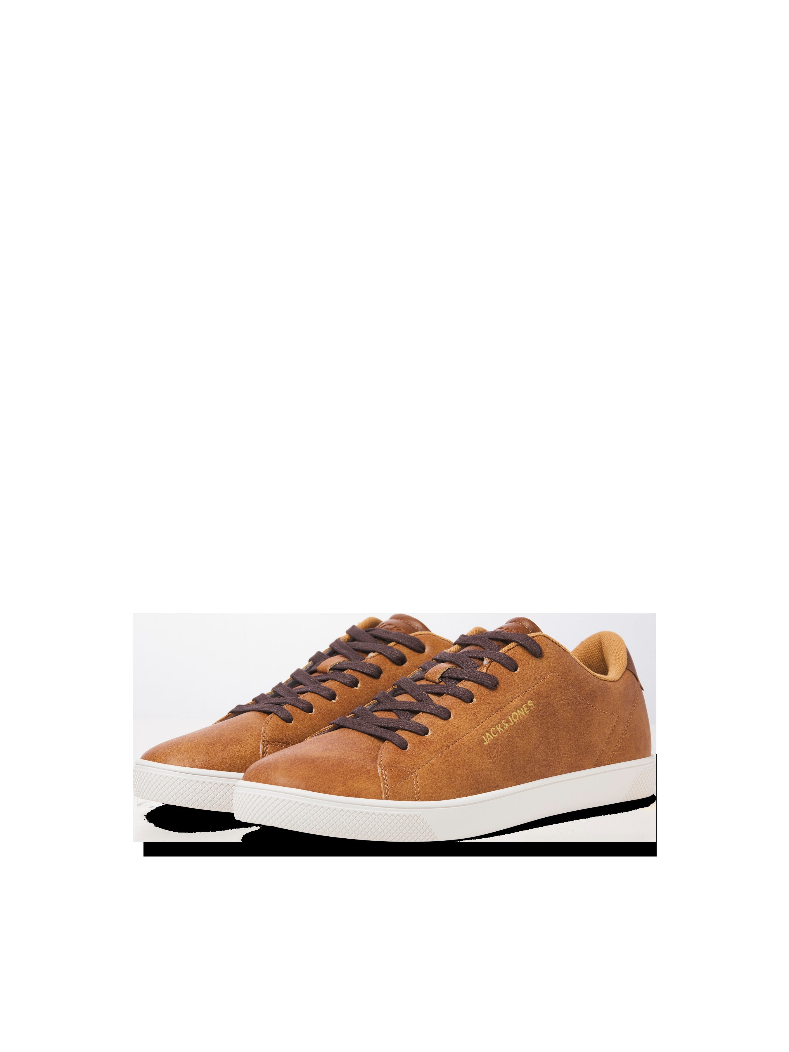 JACK & JONES JFWBOSLEY pu sneaker in cognac - Image 6