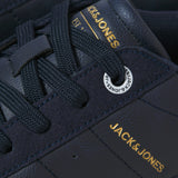 JACK & JONES JFWKLEEN pu combo sneaker in black mono - Image 8