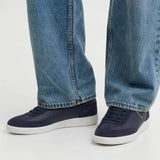 JACK & JONES JFWKLEEN pu combo sneaker in black mono - Image 1