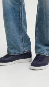 JACK & JONES JFWKLEEN pu combo sneaker in black mono - Image 1