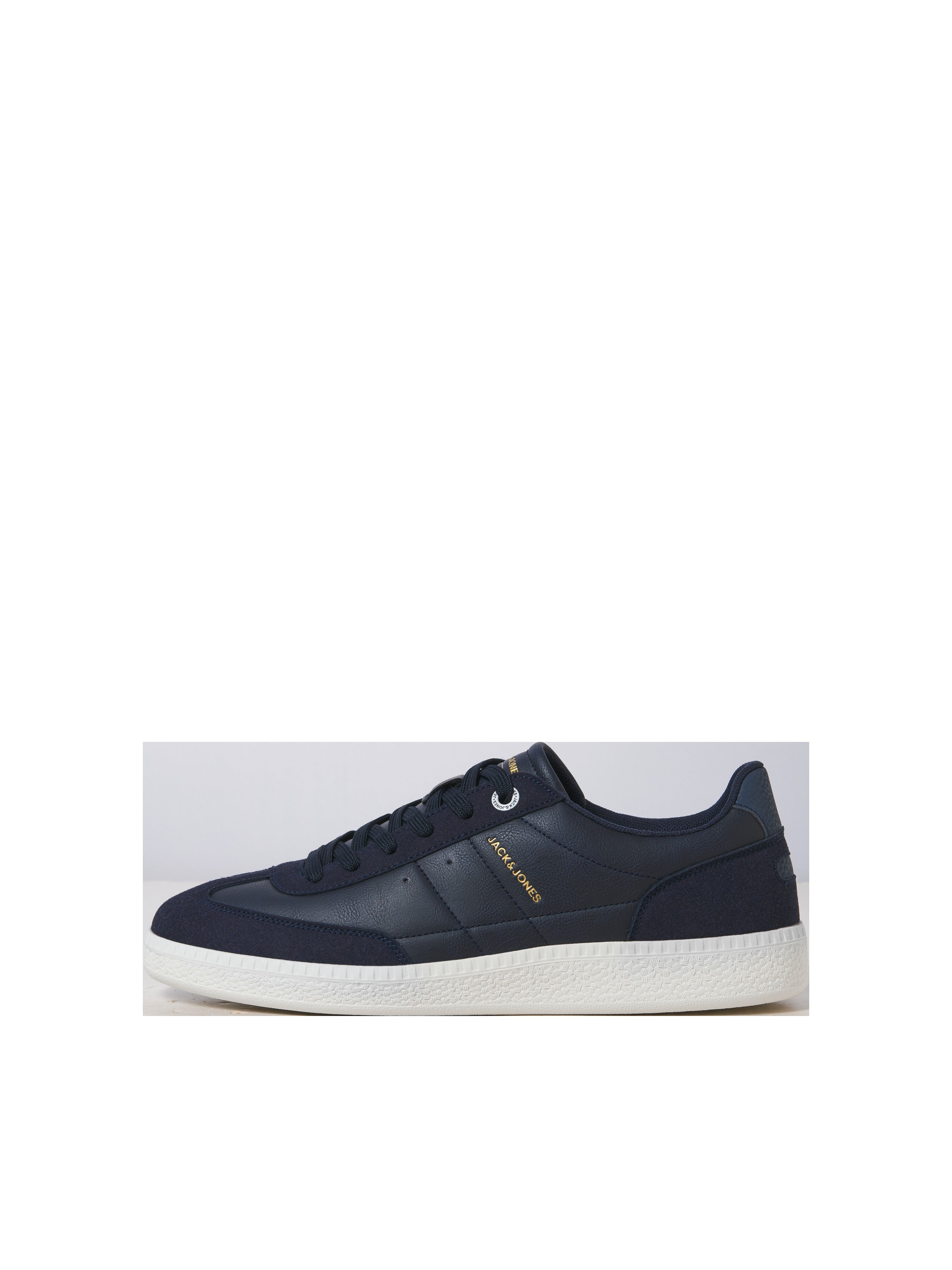 JACK & JONES JFWKLEEN pu combo sneaker in black mono - Image 3