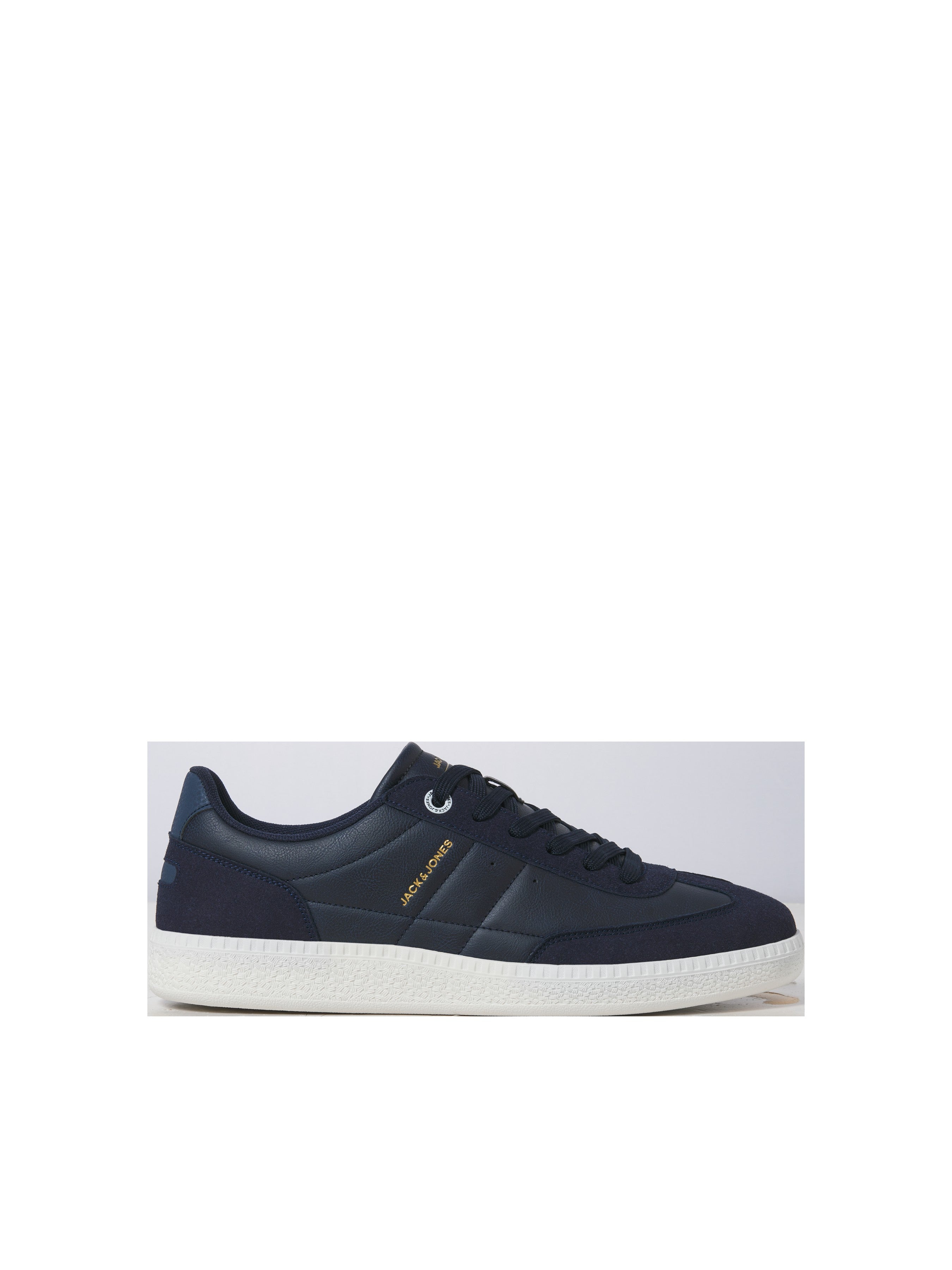JACK & JONES JFWKLEEN pu combo sneaker in black mono - Image 4