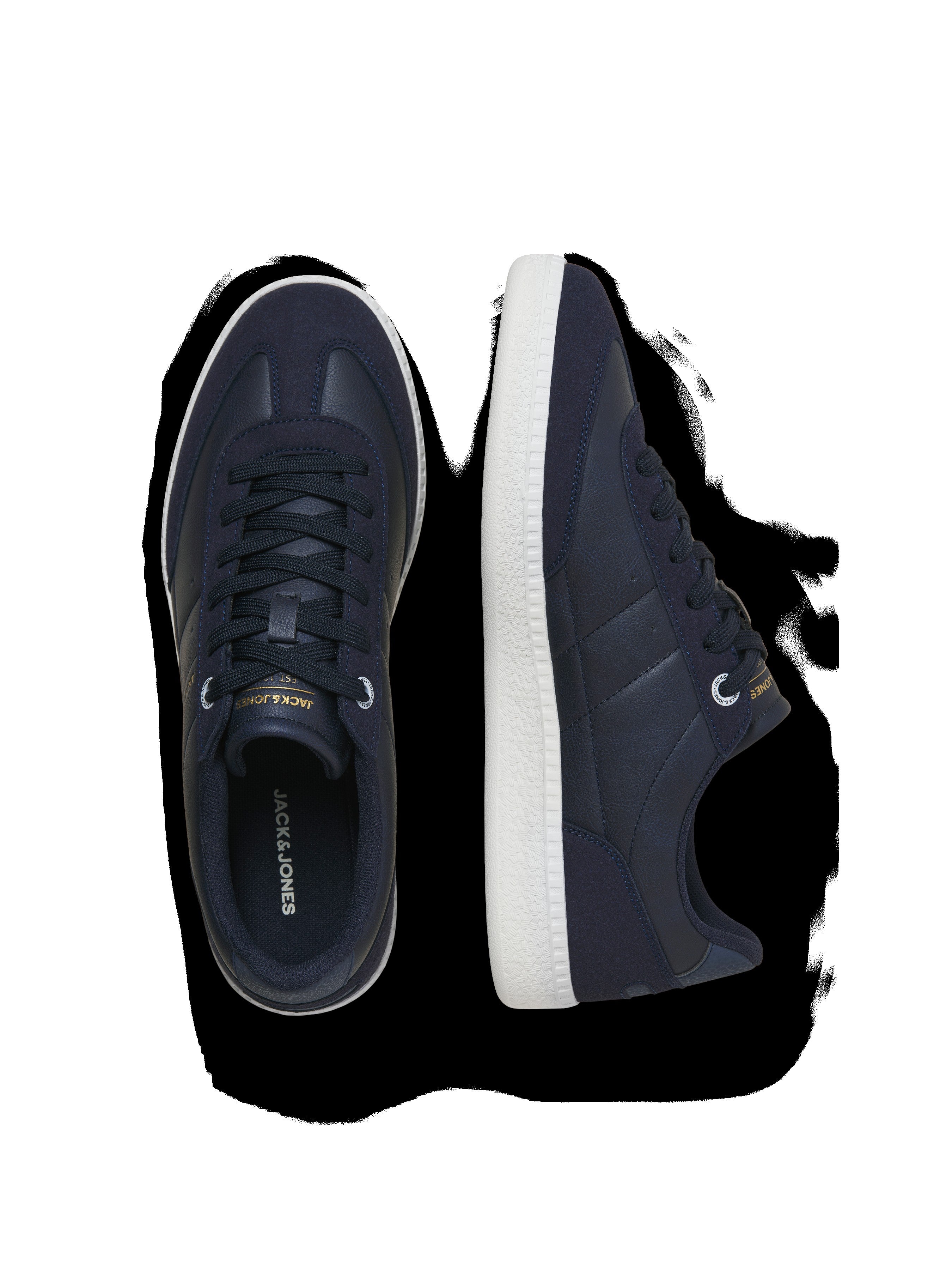 JACK & JONES JFWKLEEN pu combo sneaker in black mono - Image 5