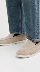 JACK & JONES JFWSLIM suede loafer - plaza taupe