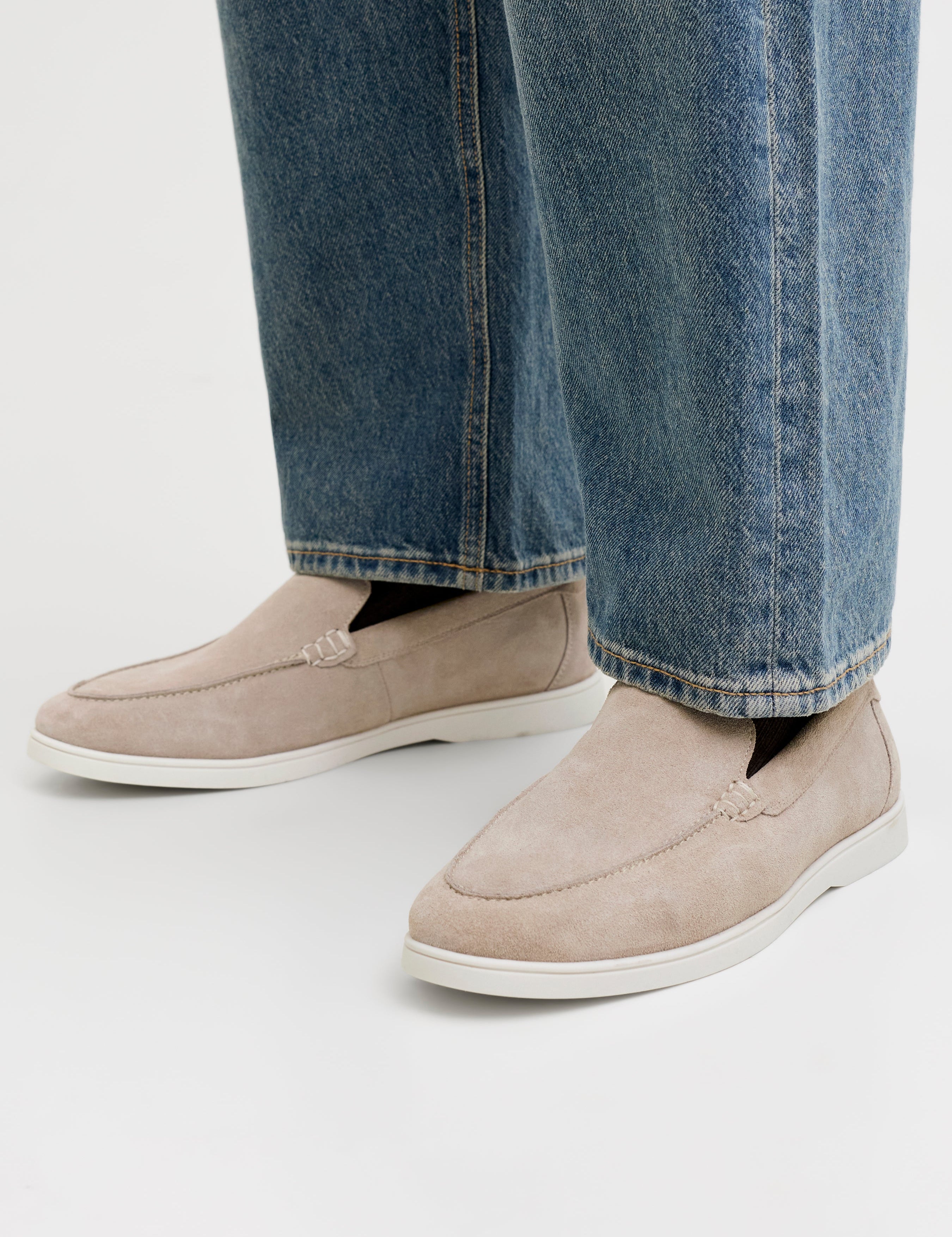 JACK & JONES JFWSLIM suede loafer - plaza taupe