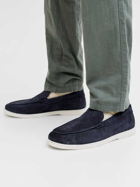 JACK & JONES JFWSLIM suede loafer in whiskey brown