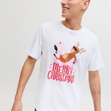 JACK & JONES JJCHRISTMAS tee crew neck xmas - kombu green