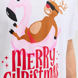 JACK & JONES JJCHRISTMAS tee crew neck xmas - brick red