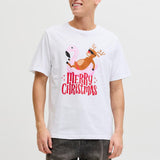 JACK & JONES JJCHRISTMAS tee crew neck xmas - white