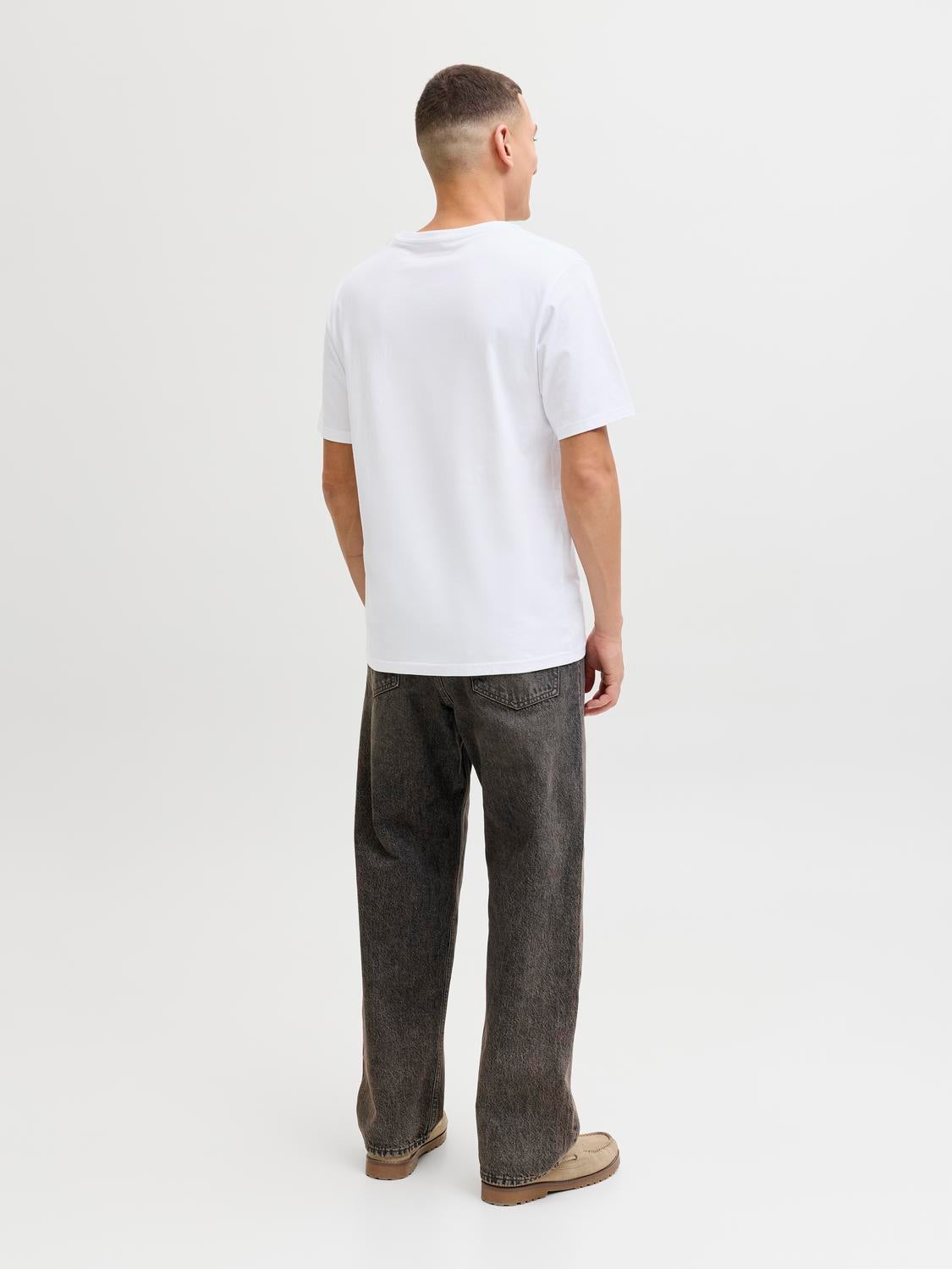 JACK & JONES JJCHRISTMAS tee crew neck xmas - brick red