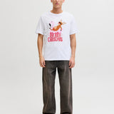 JACK & JONES JJCHRISTMAS tee crew neck xmas - brick red