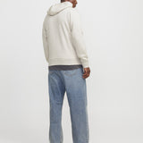 JACK & JONES JJECORP graphic sweat hood in white melange - Image 2