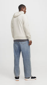 JACK & JONES JJECORP graphic sweat hood in white melange - Image 2