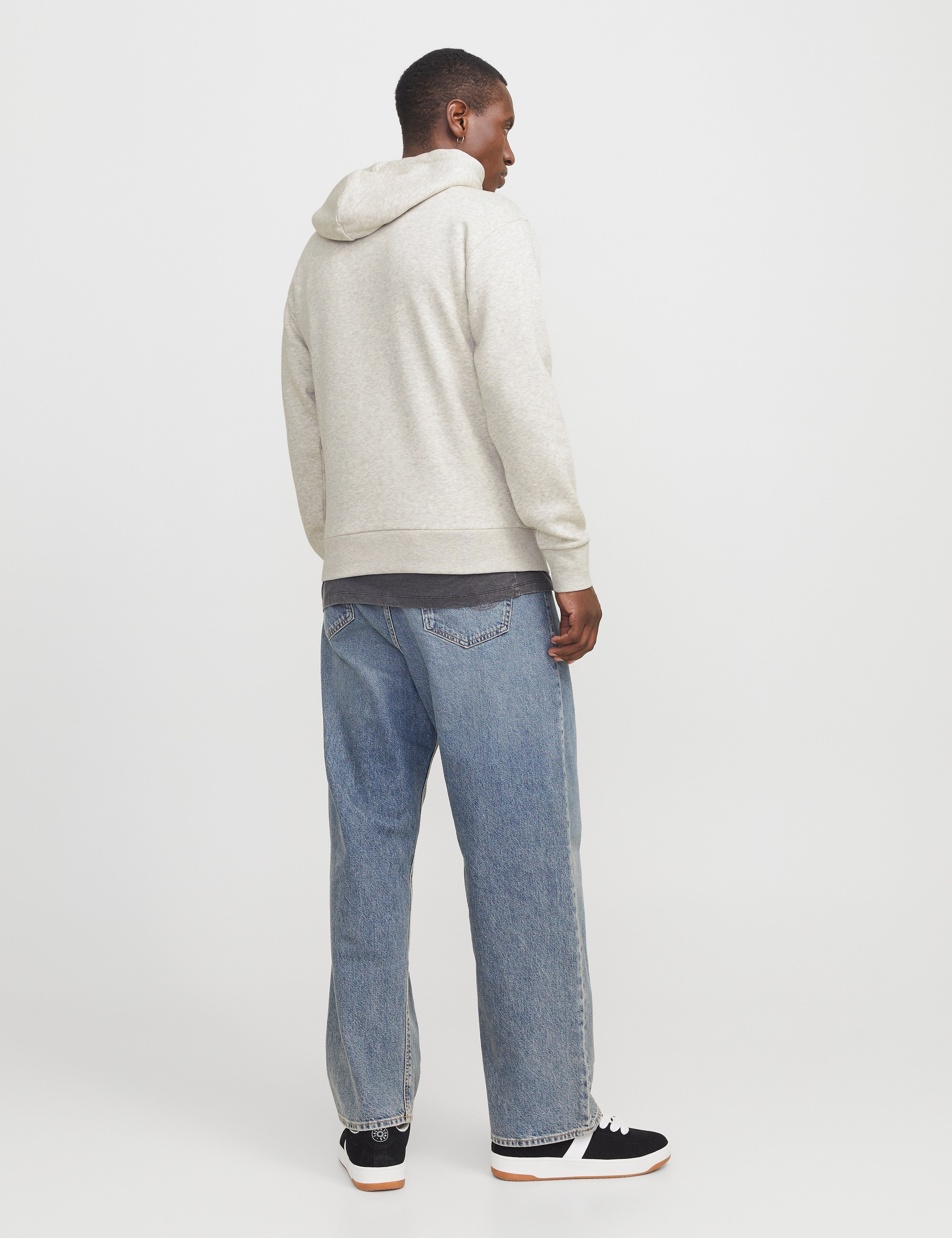 JACK & JONES JJECORP graphic sweat hood in white melange - Image 2