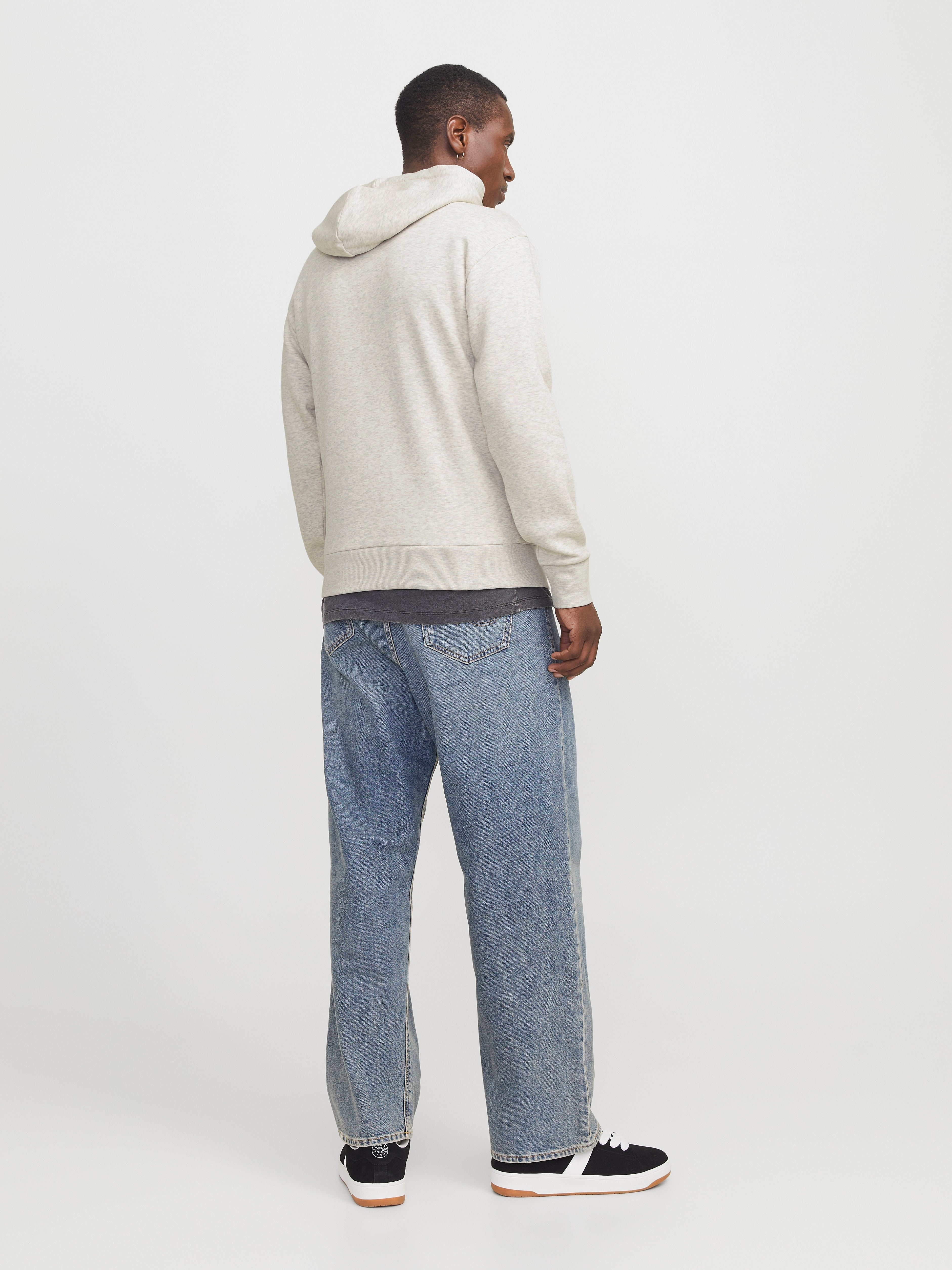 JACK & JONES JJECORP graphic sweat hood in white melange - Image 2