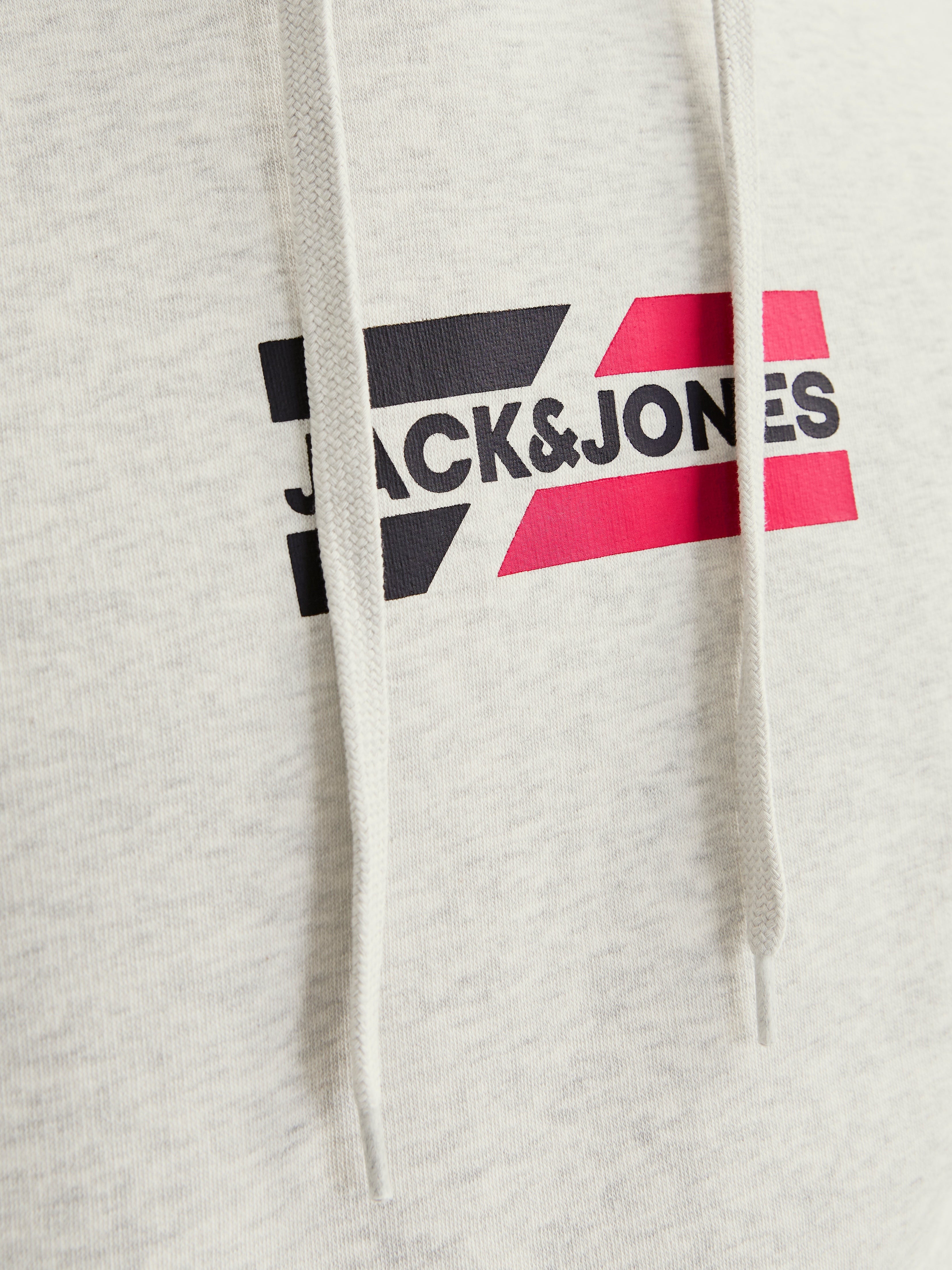 JACK & JONES JJECORP graphic sweat hood in white melange - Image 5