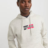 JACK & JONES JJECORP graphic sweat hood in white melange - Image 7