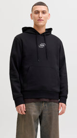 JACK & JONES JJECORP graphic sweat hood - black