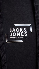 JACK & JONES JJECORP graphic sweat hood - black