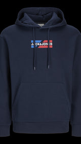 JACK & JONES JJECORP graphic sweat hood in sky captain - Image 3