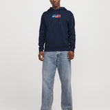 JACK & JONES JJECORP graphic sweat hood in sky captain - Image 4